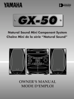 Yamaha GX-50-RDS - Owners Manual